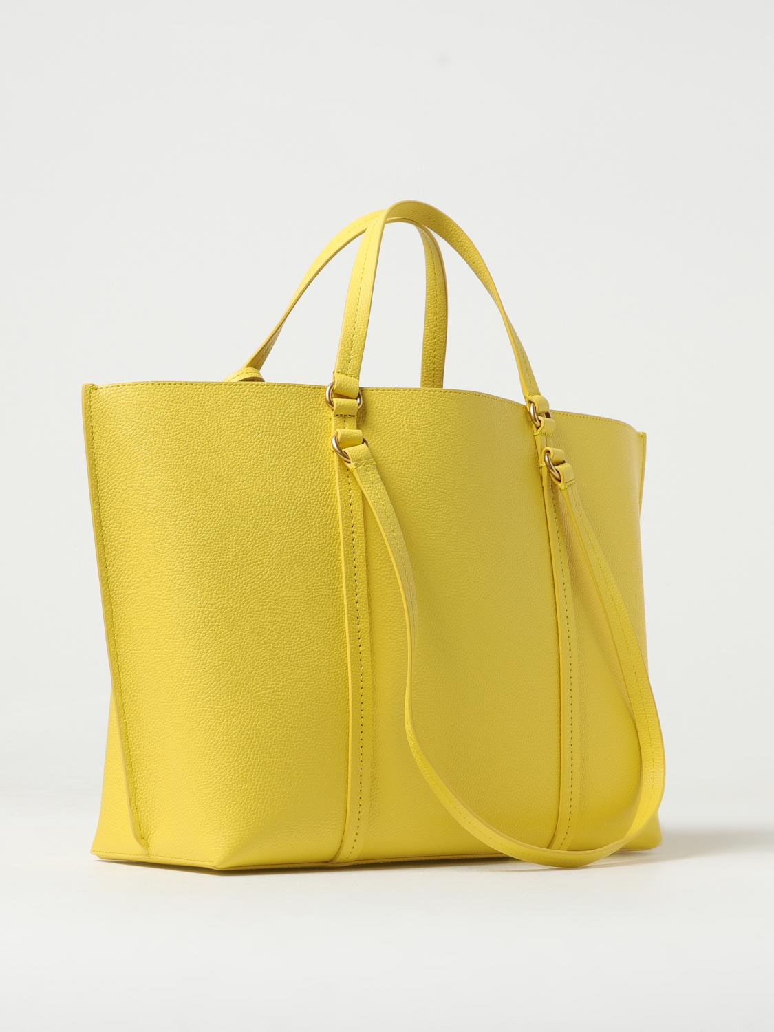 PINKO BORSA TOTE: Borsa Carrie Tote Pinko in pelle a grana, Giallo - Img 2