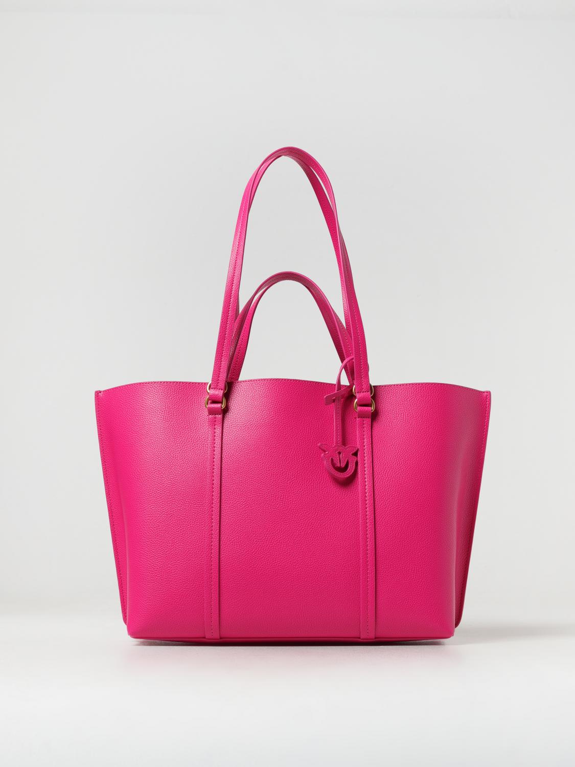 PINKO BORSA TOTE: Borsa Carrie Tote Pinko in pelle a grana, Fuxia - Img 1