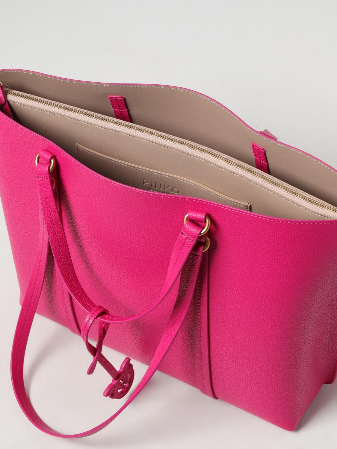 PINKO BORSA TOTE: Borsa Carrie Tote Pinko in pelle a grana, Fuxia - Img 3
