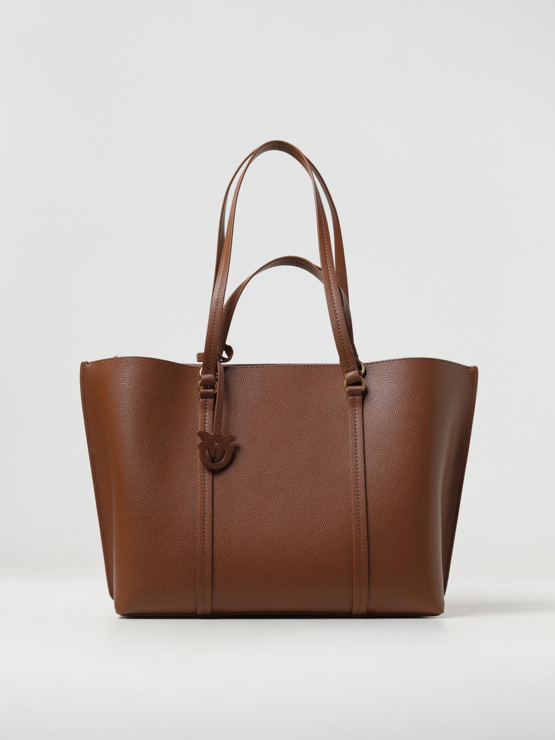 PINKO BORSA TOTE: Borsa Carrie Tote Pinko in pelle a grana, Cuoio - Img 1