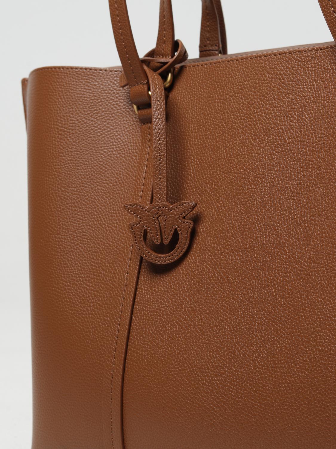 PINKO BORSA TOTE: Borsa Carrie Tote Pinko in pelle a grana, Cuoio - Img 3