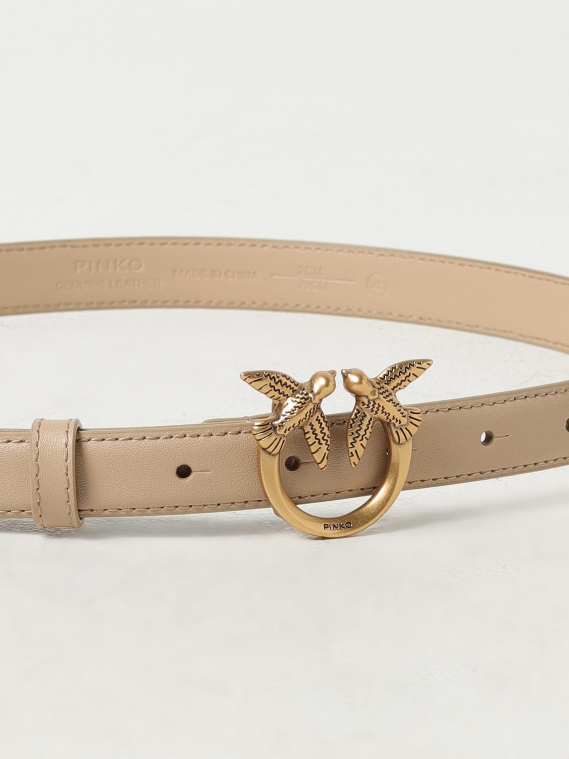 PINKO CINTURA: Cintura Love Berry Pinko in pelle, Beige - Img 2
