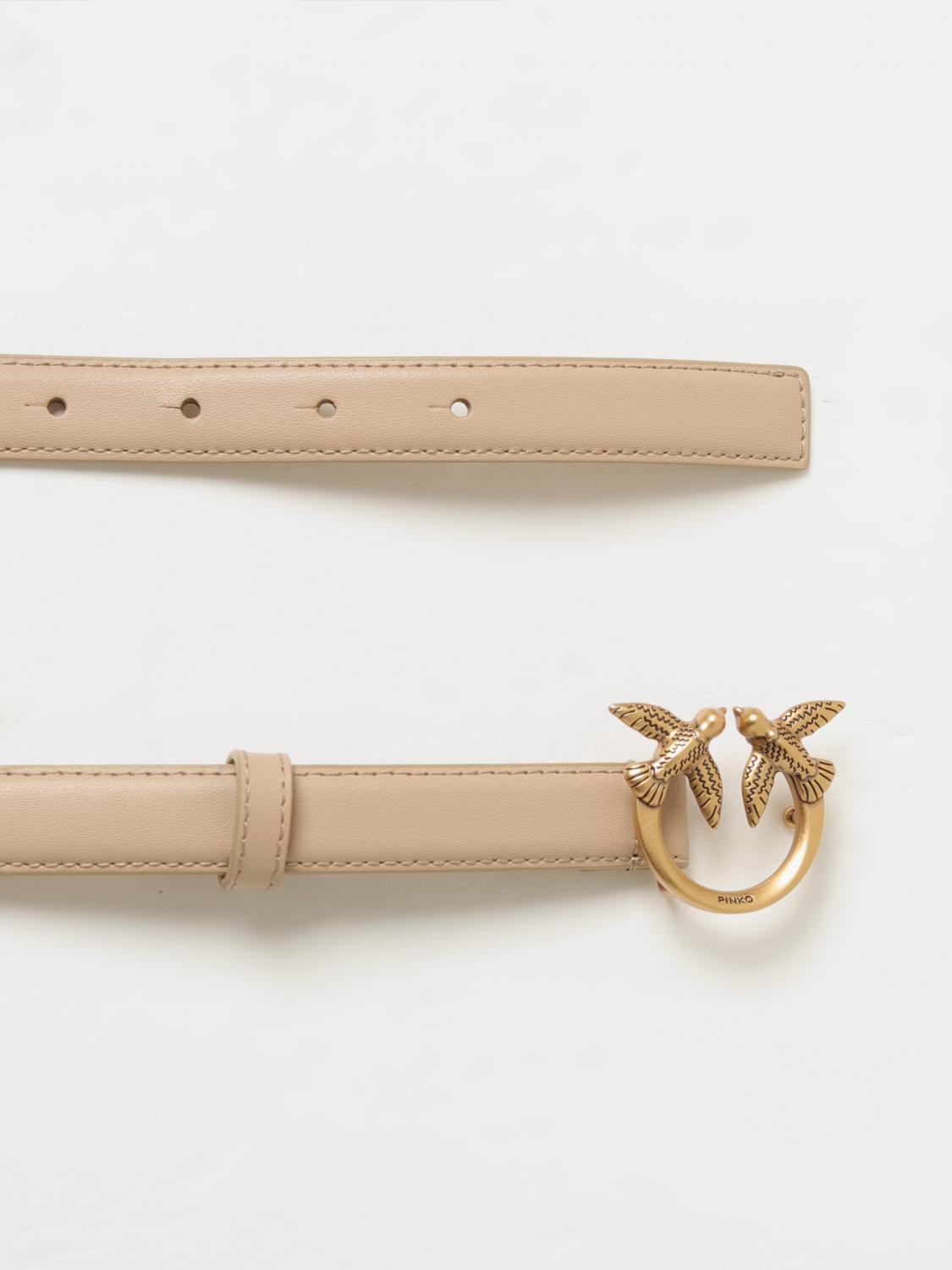 PINKO CINTURA: Cintura Love Berry Pinko in pelle, Beige - Img 3