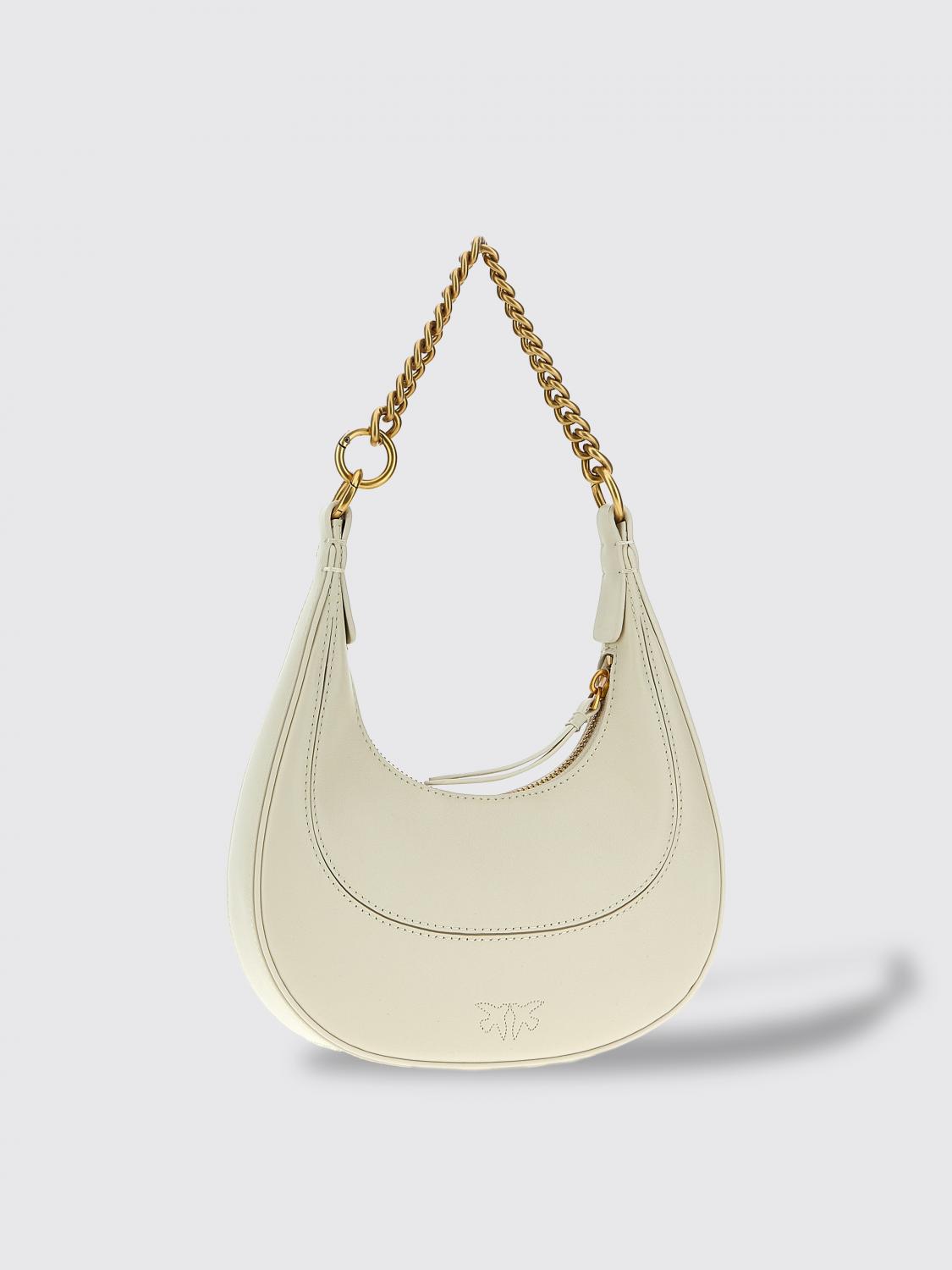PINKO BORSA A SPALLA: Borsa Brioche Pinko in pelle, Bianco - Img 2