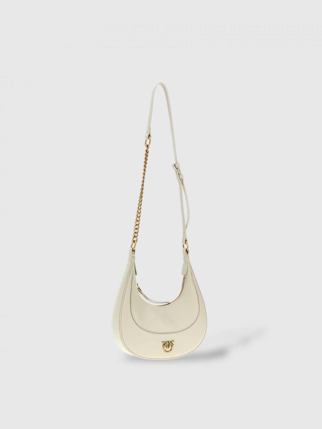 PINKO BORSA A SPALLA: Borsa Brioche Pinko in pelle, Bianco - Img 3