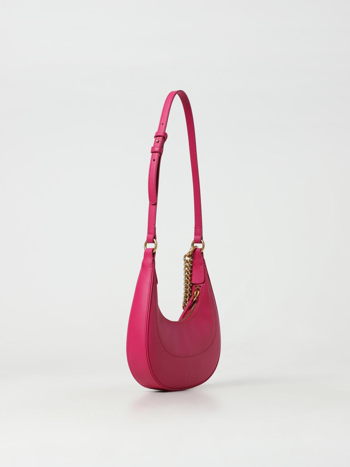 PINKO BORSA A SPALLA: Borsa Brioche Pinko in pelle, Rosa - Img 2