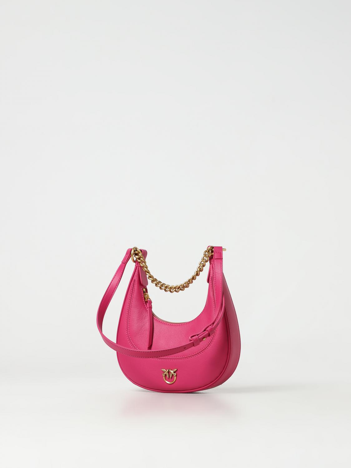 PINKO BORSA A SPALLA: Borsa Brioche Pinko in pelle, Rosa - Img 3