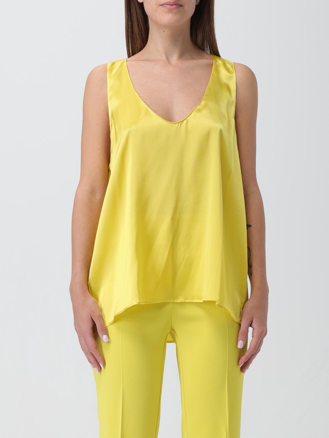 PINKO TOP: Top Pinko in raso, Giallo - Img 1