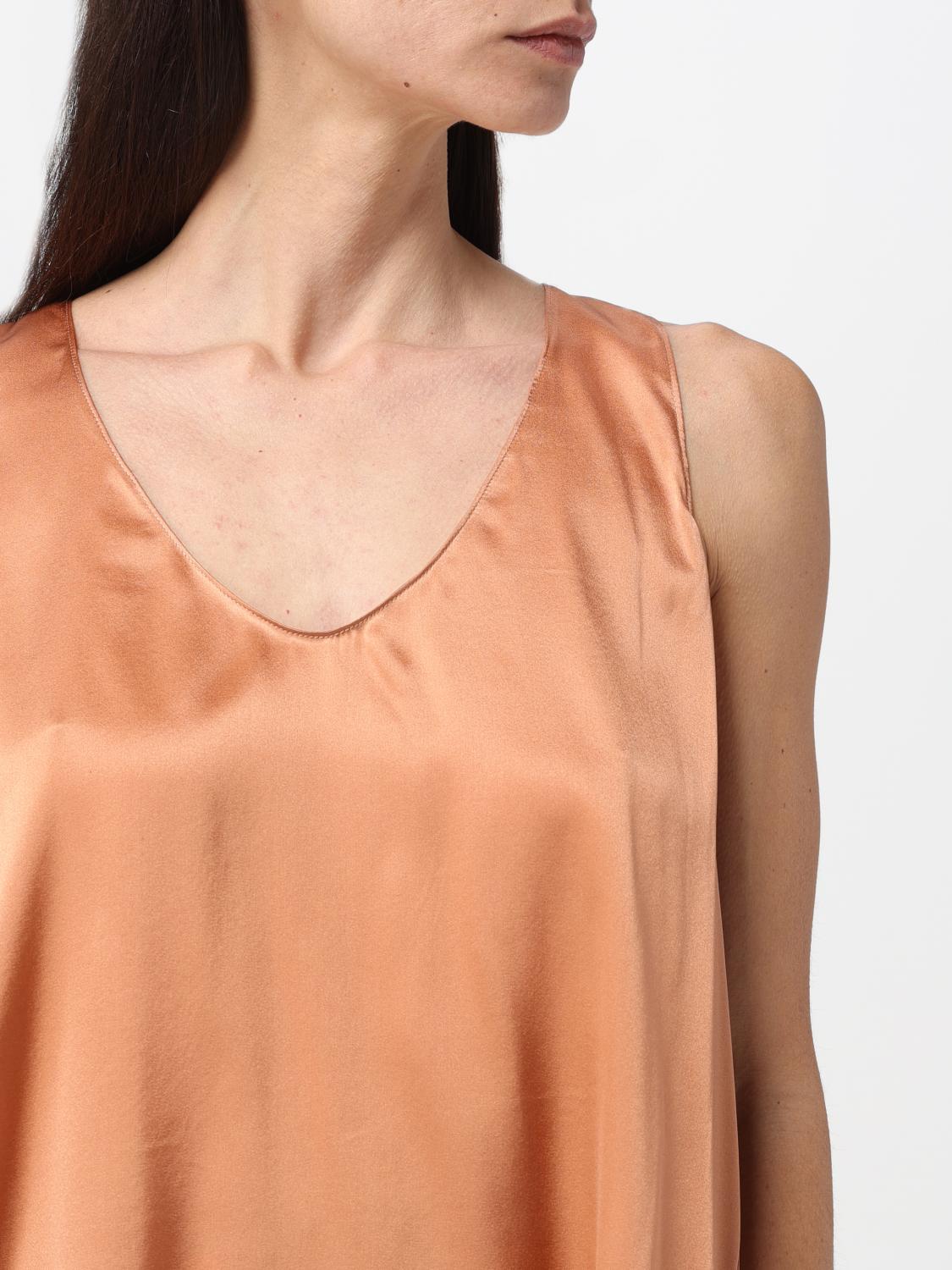 PINKO TOP: Top Pinko in raso, Marrone - Img 3