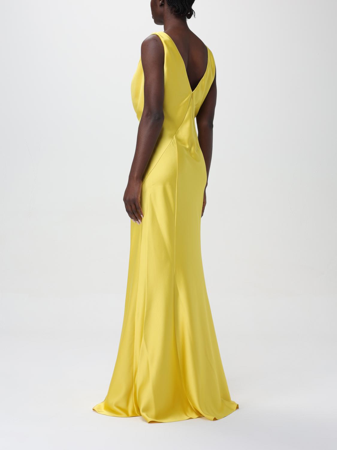 pinko yellow dress PINKO Tiered Maxi Dress | Yellow