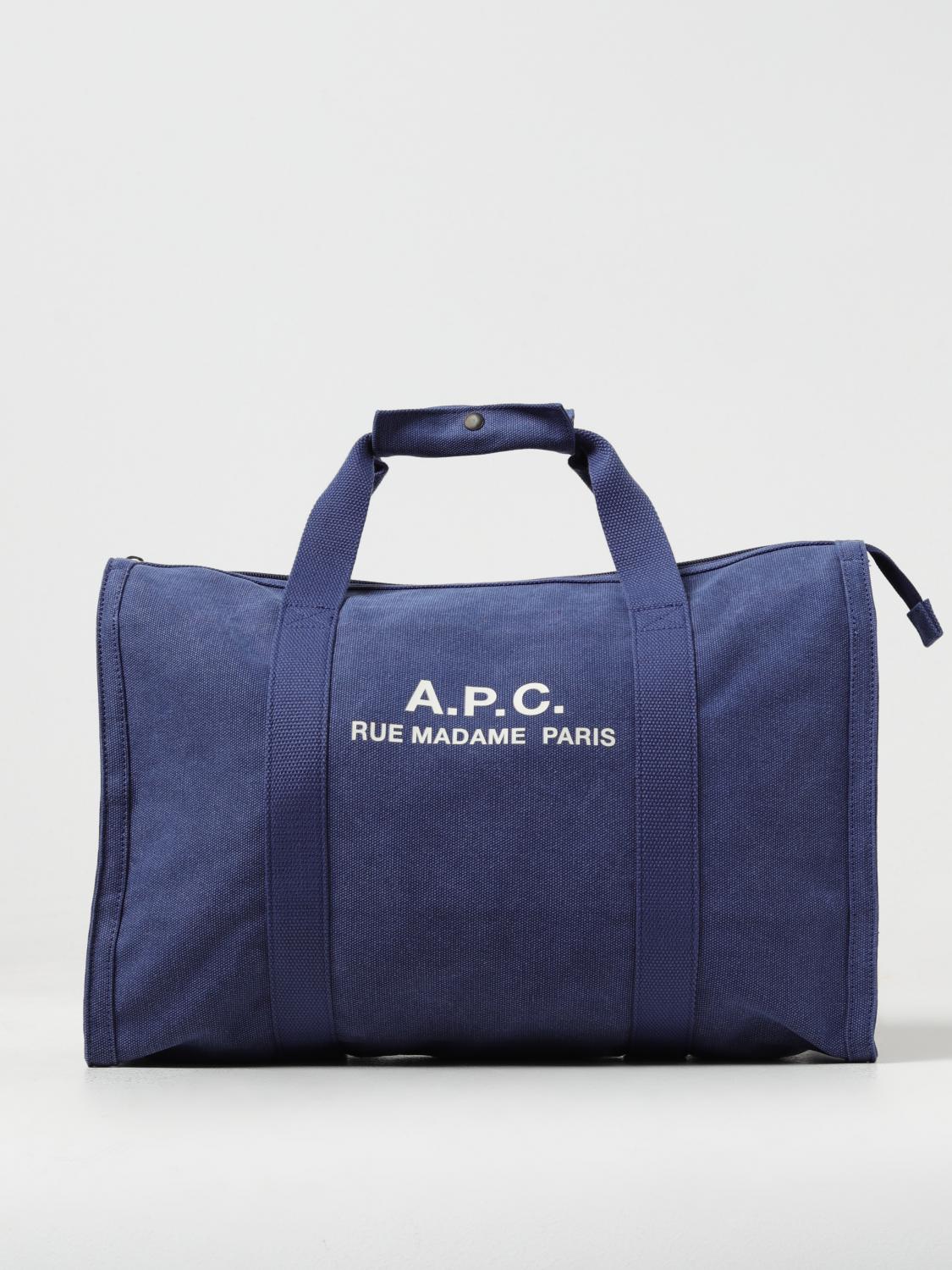 A.P.C. BAG: A.P.C. Recovery Exchange in canvas with logo, Blue - Img 1
