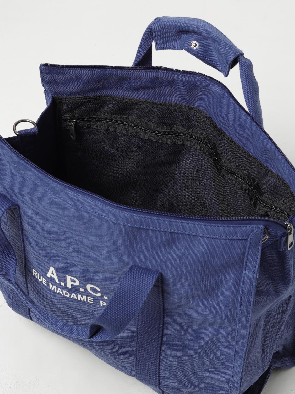 A.P.C. BAG: A.P.C. Recovery Exchange in canvas with logo, Blue - Img 4