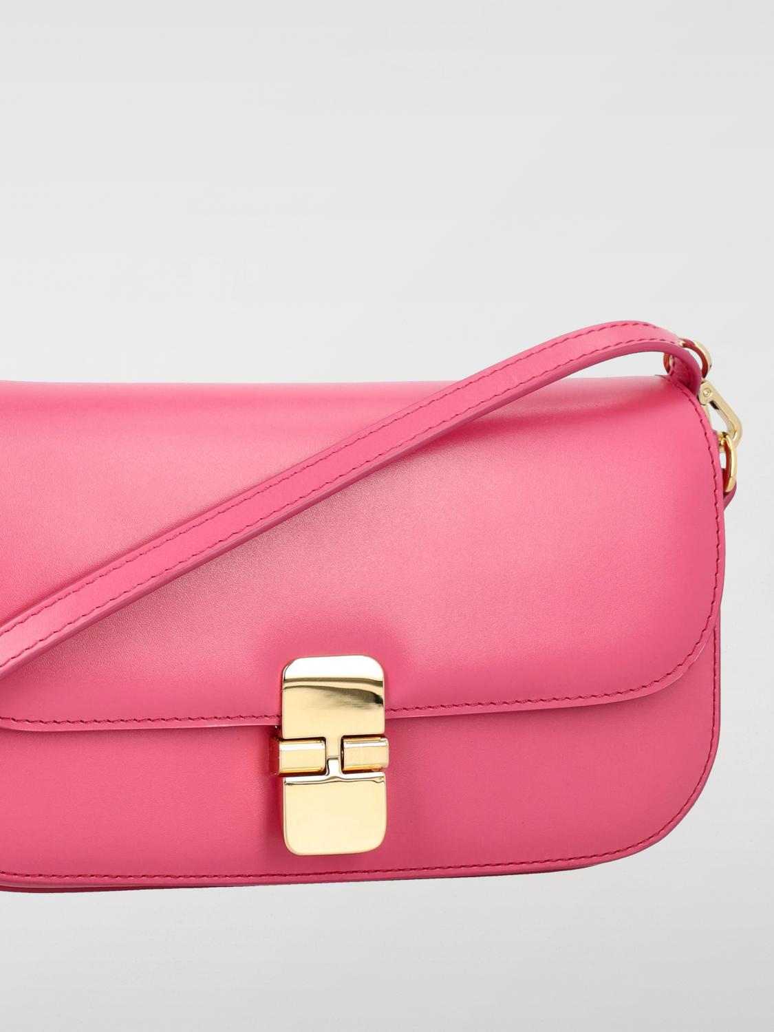 A.P.C. BORSA MINI: Borsa Grace A.P.C. in pelle, Fuxia - Img 3