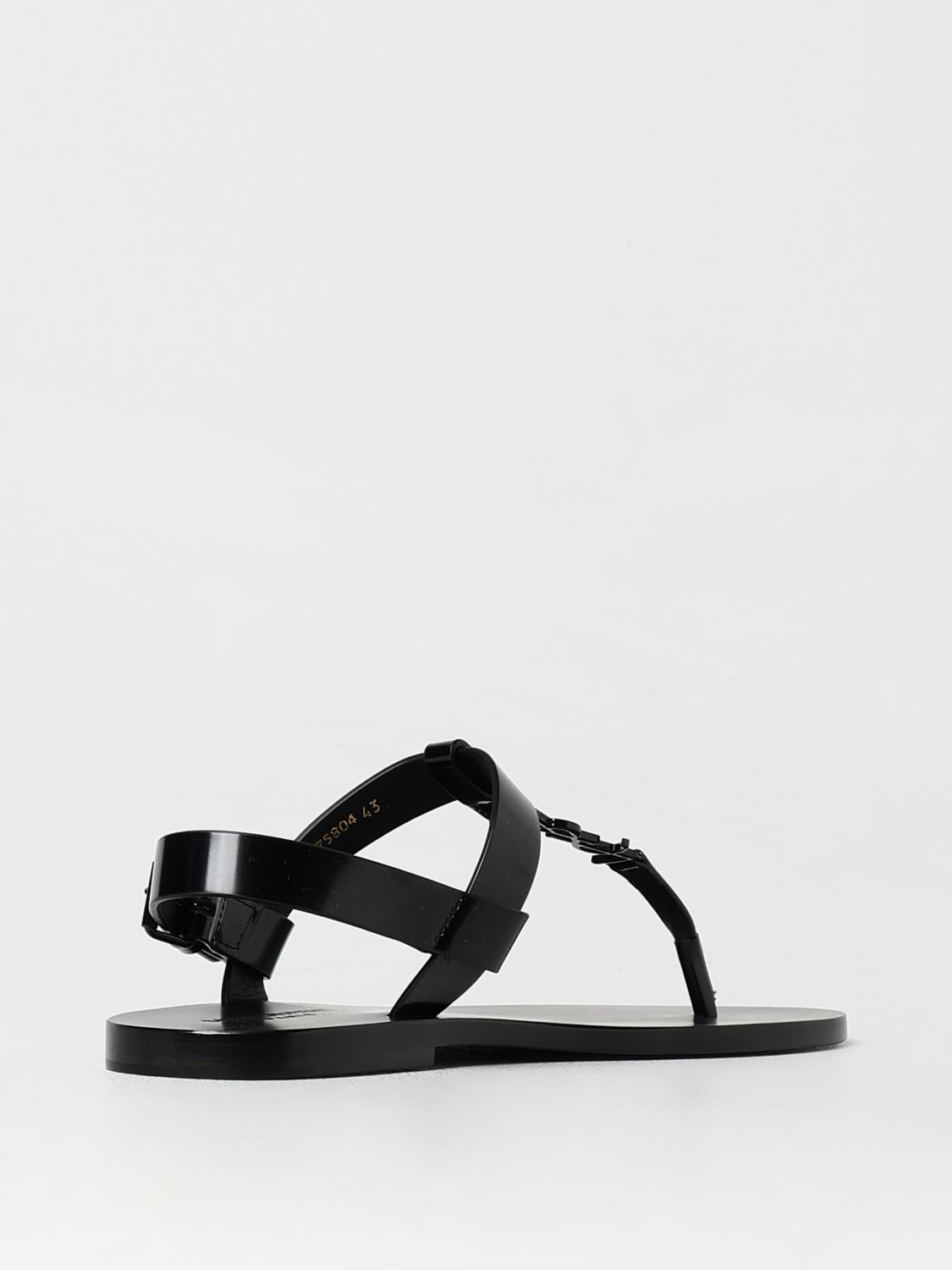 SAINT LAURENT SANDALI: Sandalo Cassandre Saint Laurent in pelle spazzolata , Nero - Img 3