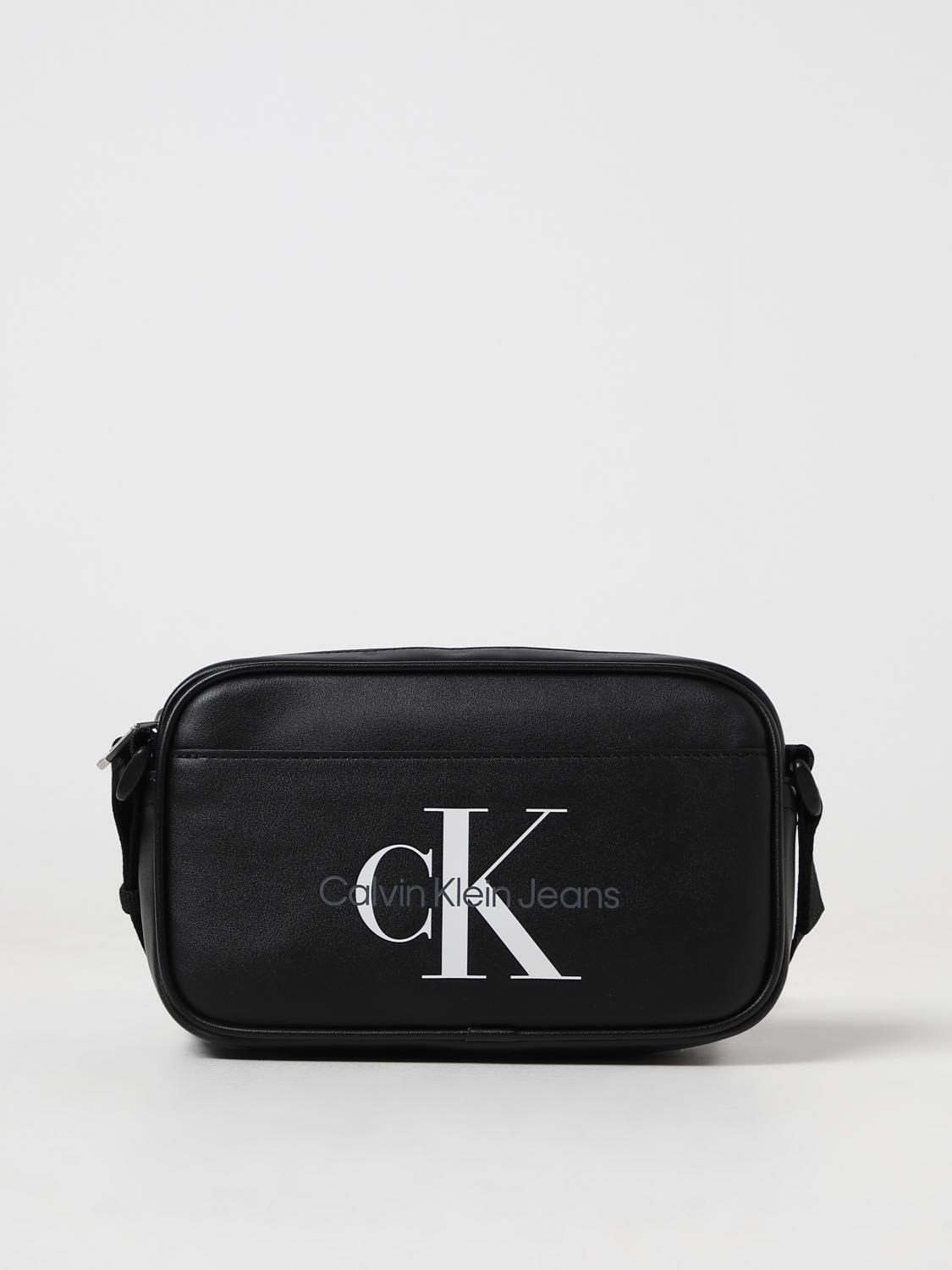 CALVIN KLEIN Ck Jeans bag in synthetic leather Black Calvin Klein shoulder bag K50K511521 online at GIGLIO.COM