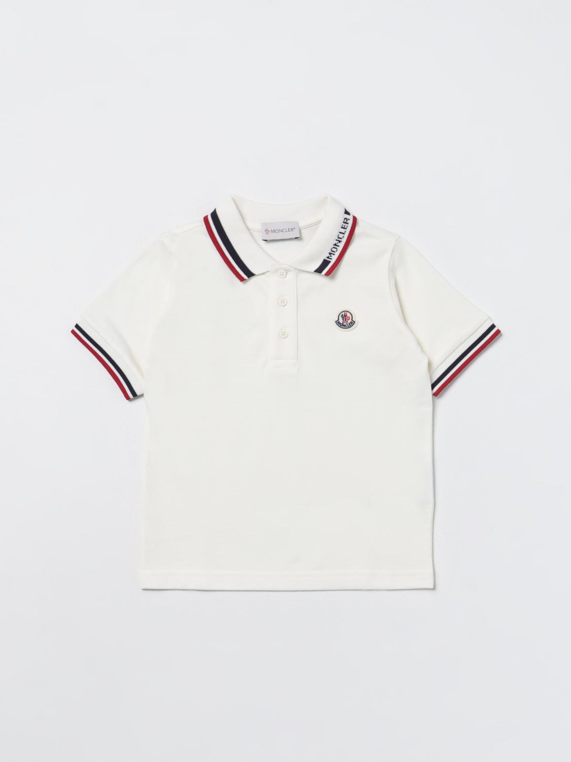 MONCLER POLO: Polo Moncler de piqué de algodón con logo, Blanco - Img 1