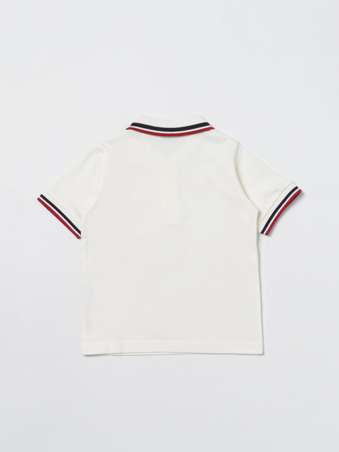MONCLER POLO: Polo Moncler de piqué de algodón con logo, Blanco - Img 2