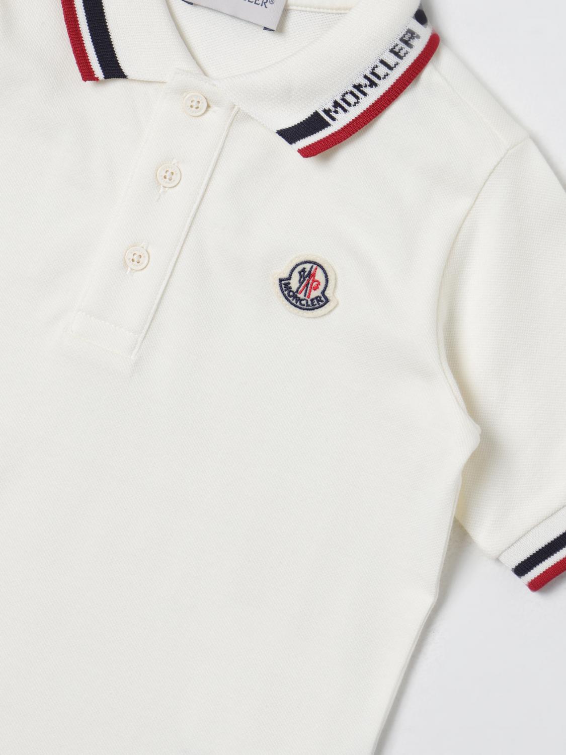 MONCLER POLO: Polo Moncler de piqué de algodón con logo, Blanco - Img 3