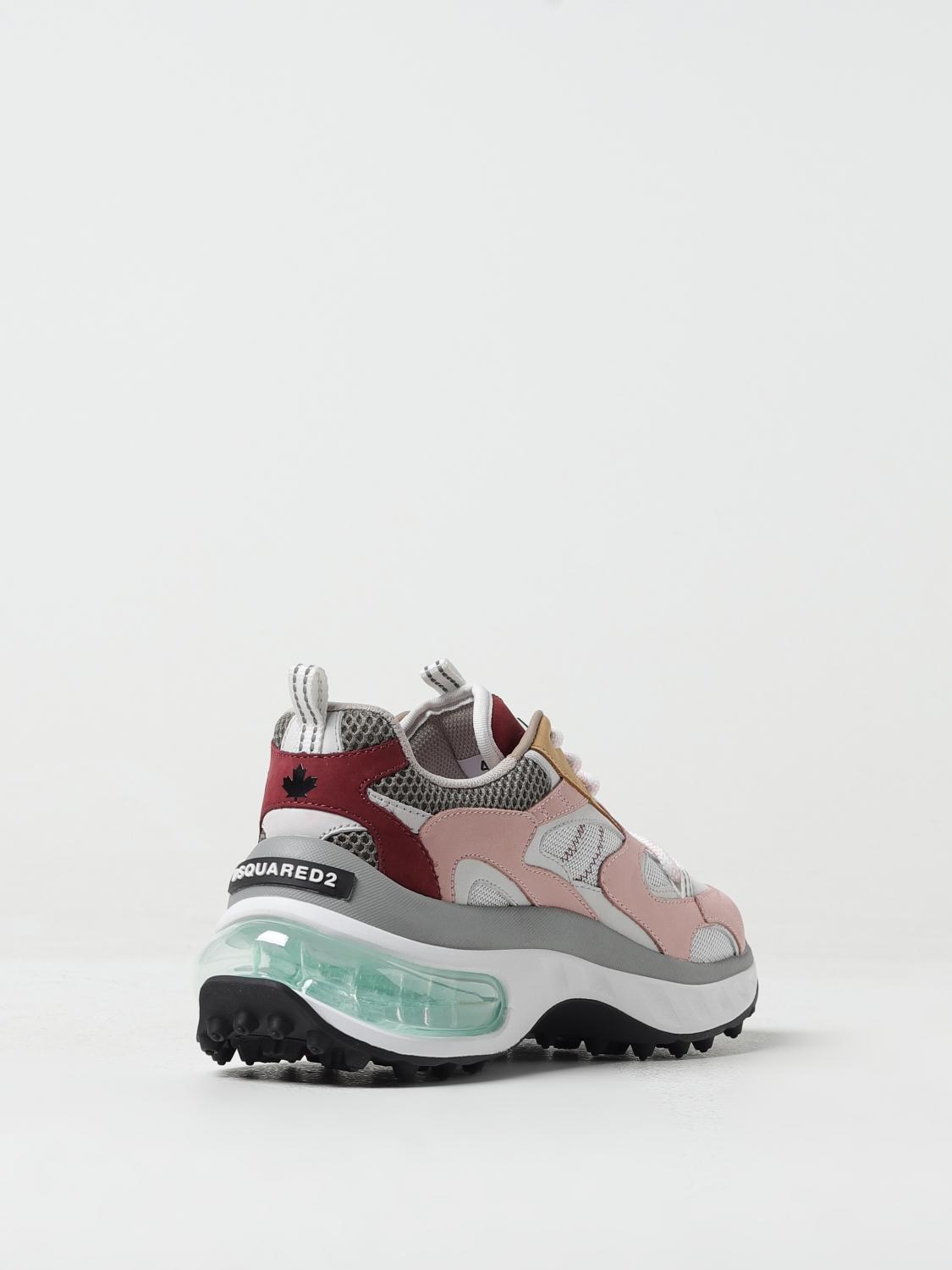 DSQUARED2 SNEAKERS: Sneakers Bubble Dsquared2 in mesh e nabuk, Rosa - Img 3