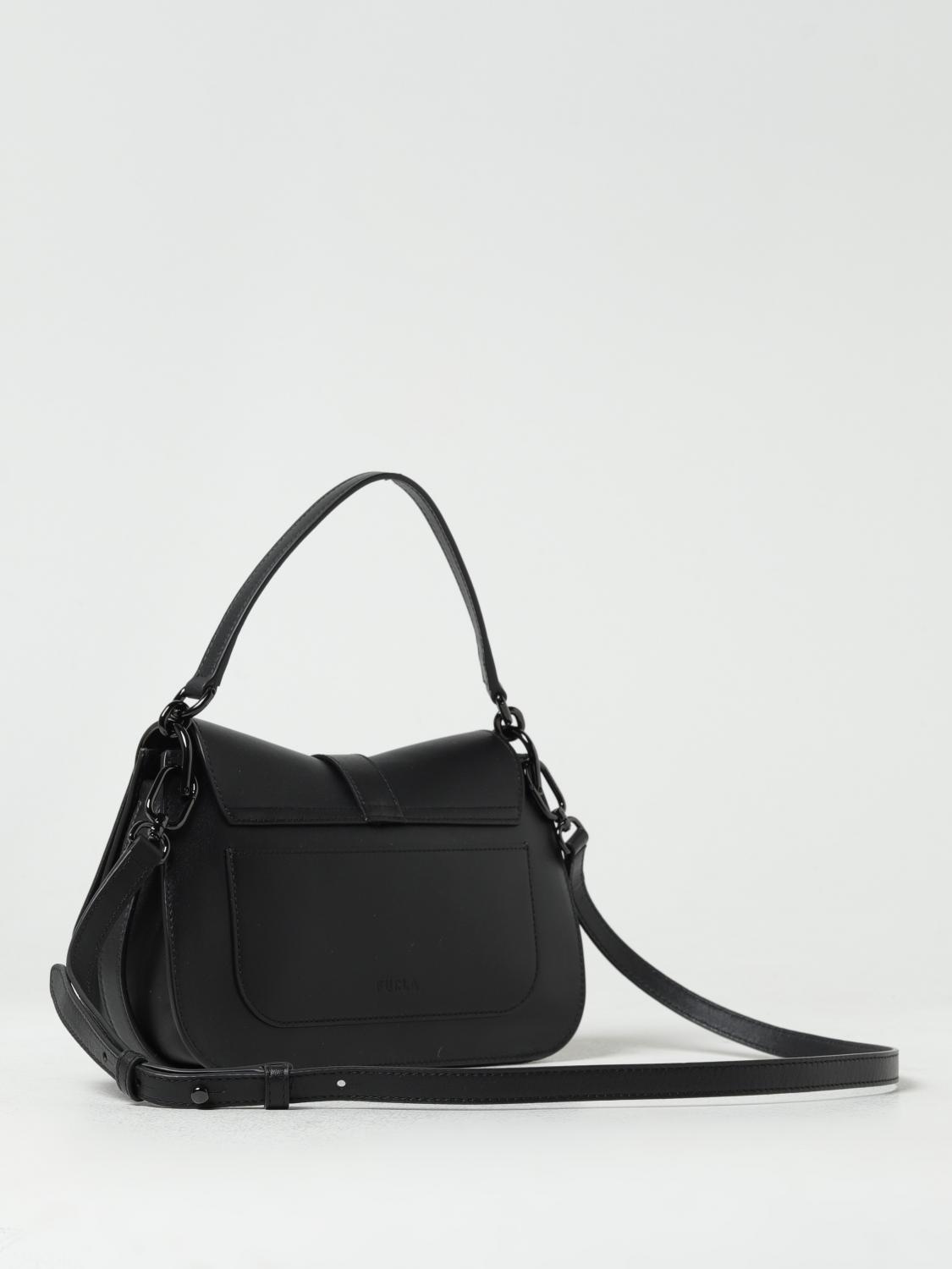 FURLA BORSA A SPALLA: Borsa Flow Furla in pelle con tracolla, Nero - Img 2