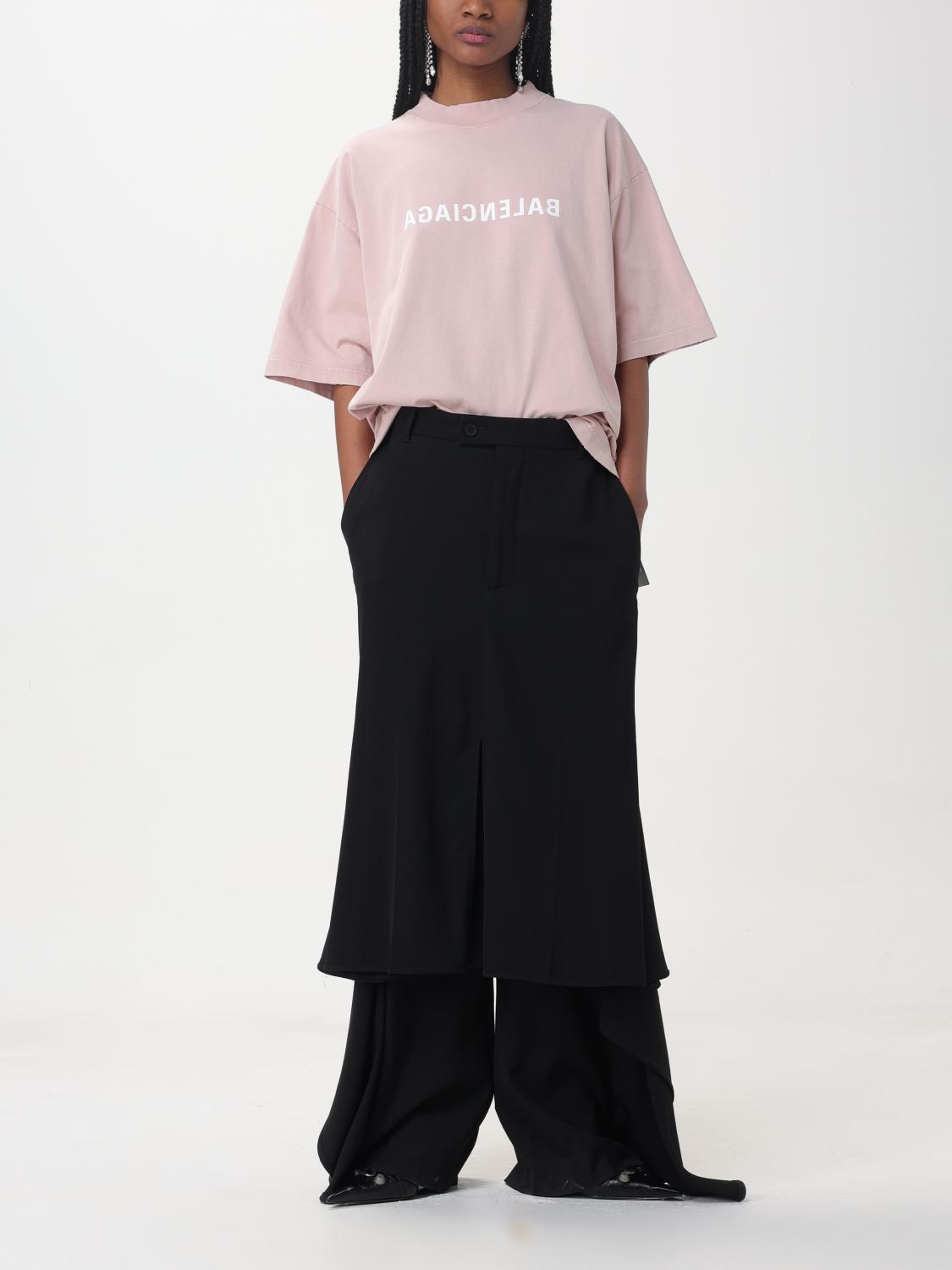 BALENCIAGA: T-shirt woman - Pink | Balenciaga t-shirt