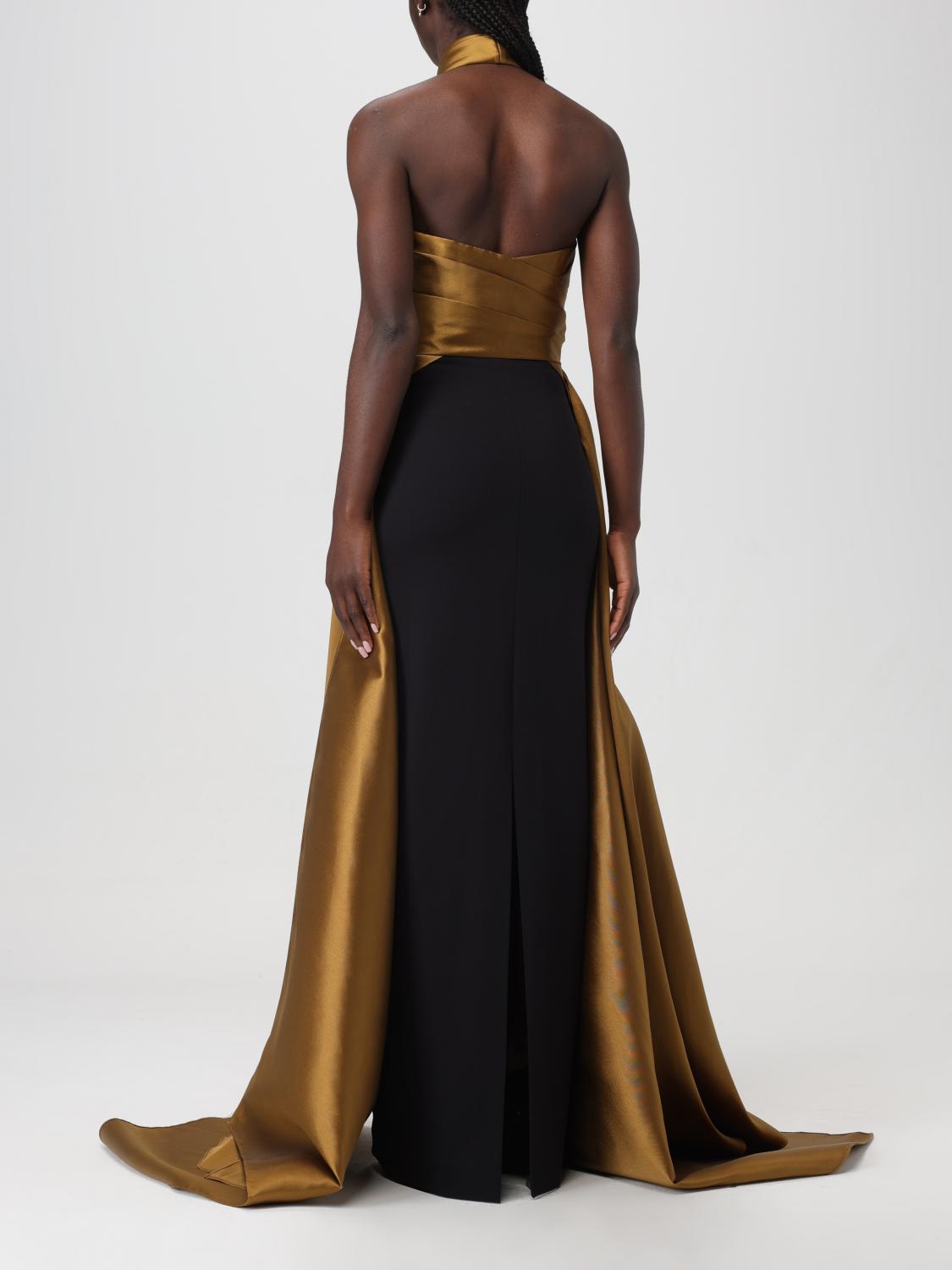 Solace London Rumi long dress - Gold | OS38014 | GIGLIO.COM Solace London Rumi long dress - Gold | OS38014 | GIGLIO.COM