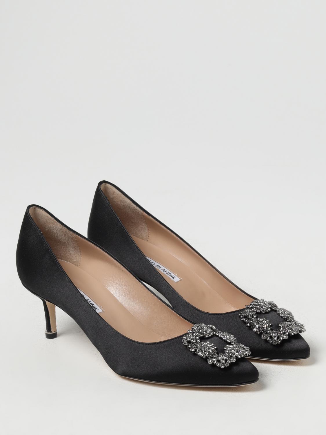 MANOLO BLAHNIK DÉCOLLETÉ: Décolleté Hangisi Manolo Blahnik in raso con fibbia gioiello , Nero - Img 2