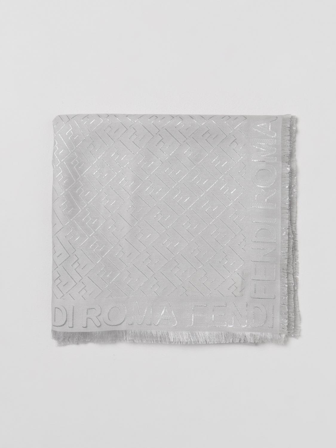 Fendi wool and silk scarf - Grey | FXT069 AQ81 | GIGLIO.COM