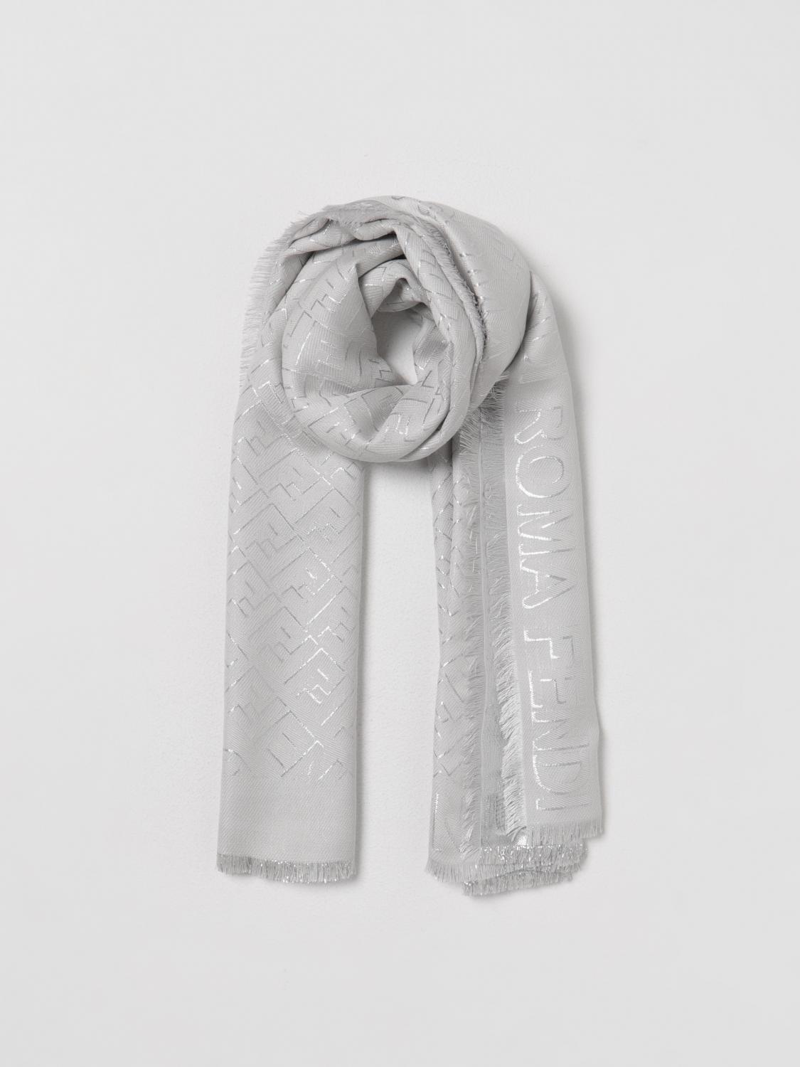Fendi wool and silk scarf - Grey | FXT069 AQ81 | GIGLIO.COM