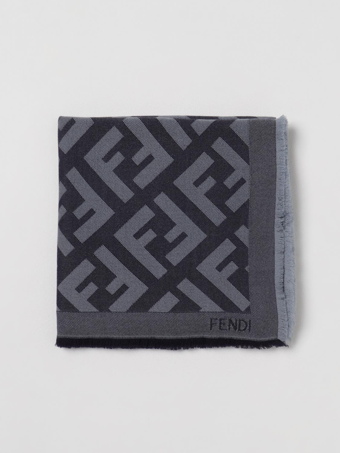 FENDI: Scialle in lana e cashmere Blue Scialle Fendi FXT069