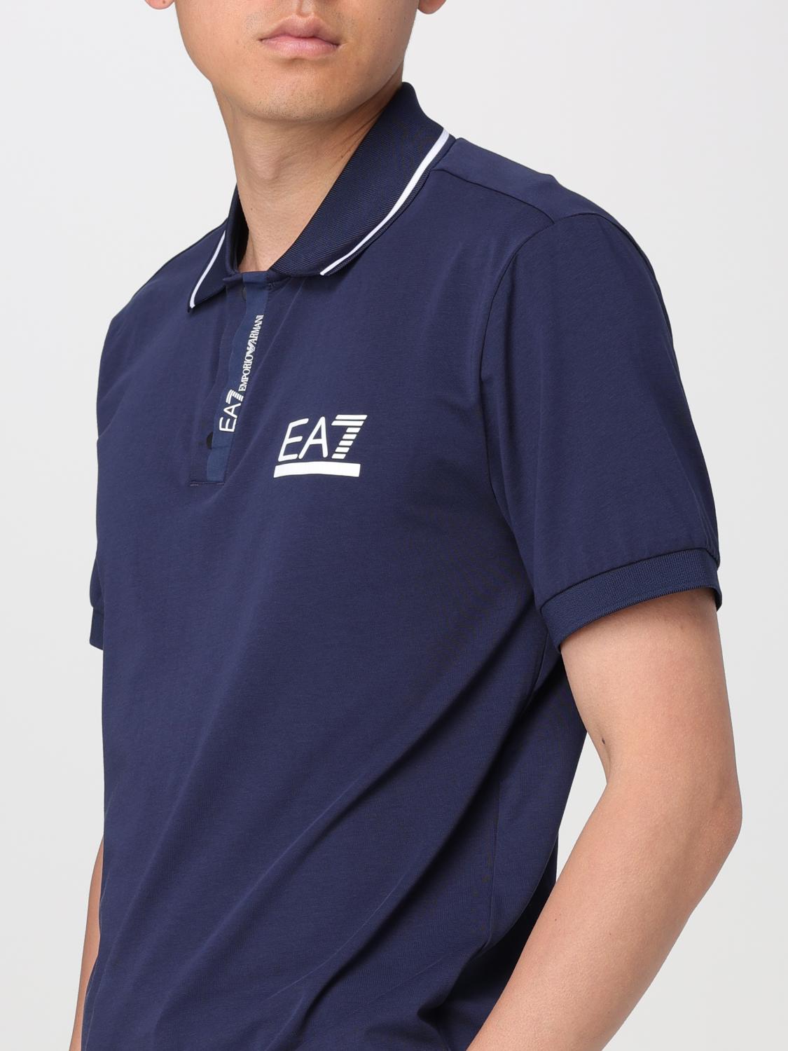 EA7 POLO: Polo EA7 in jersey con logo , Blue 1 - Img 3