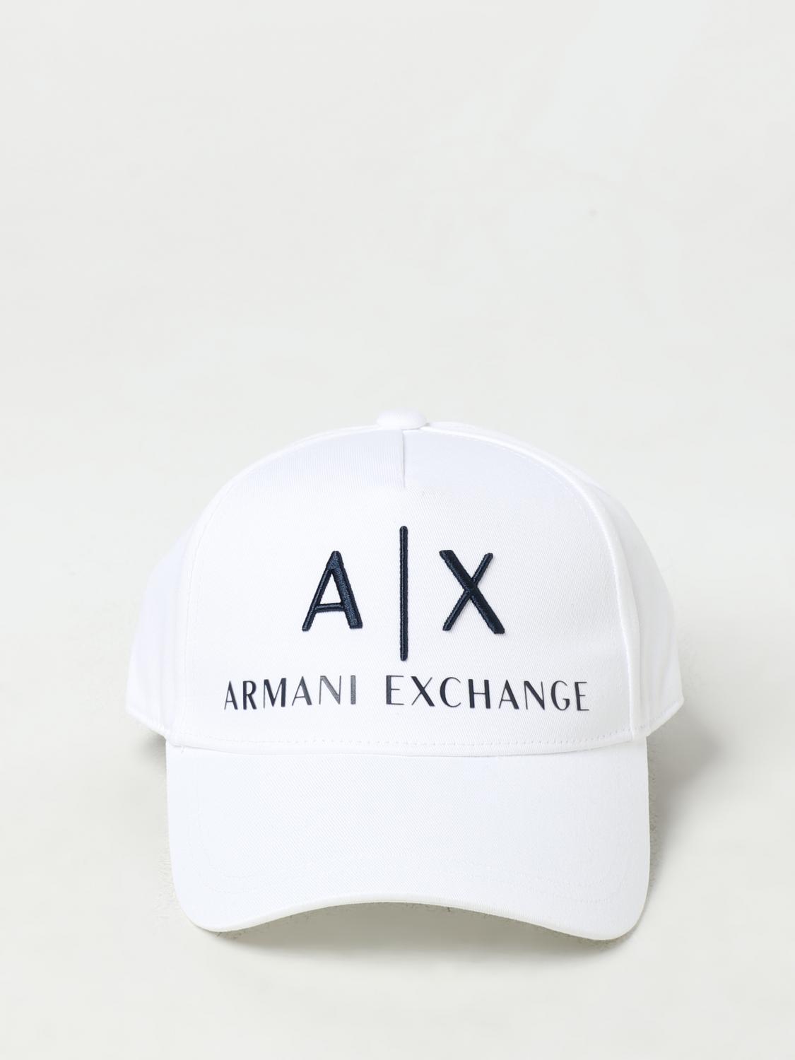 ARMANI EXCHANGE CAPPELLO: Cappello Armani Exchange in cotone con logo ricamato , Bianco - Img 2
