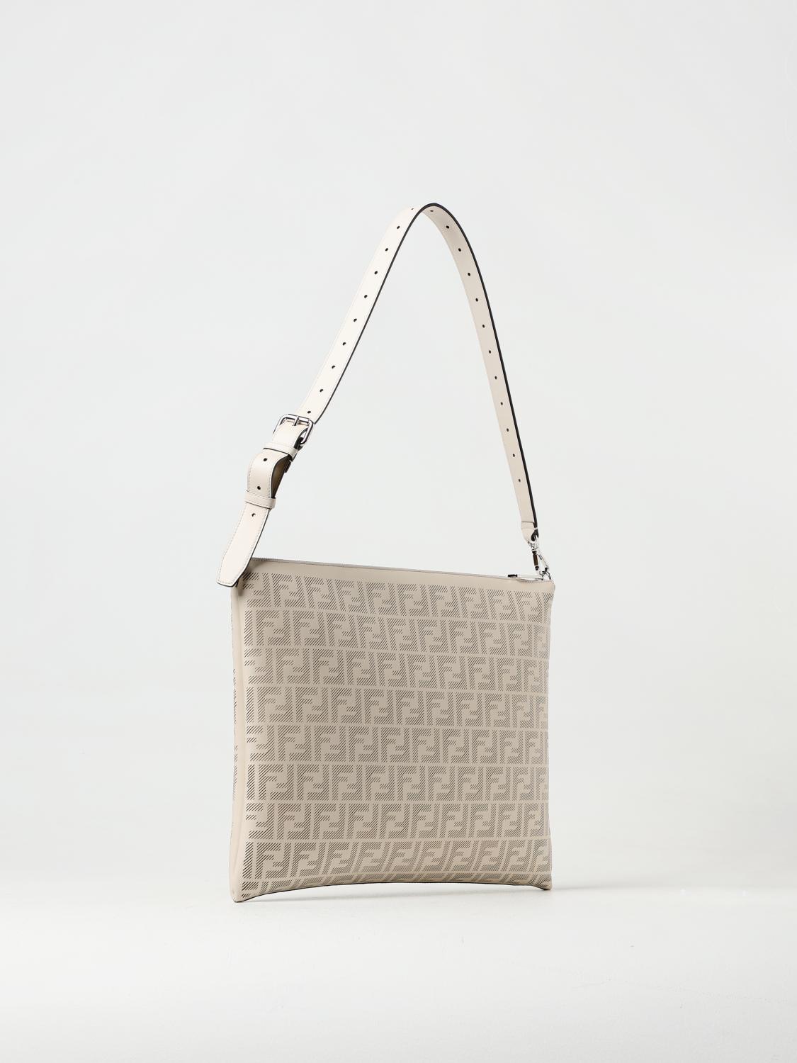 FENDI BORSA: Borsa After Fendi in pelle lavorata, Naturale - Img 3