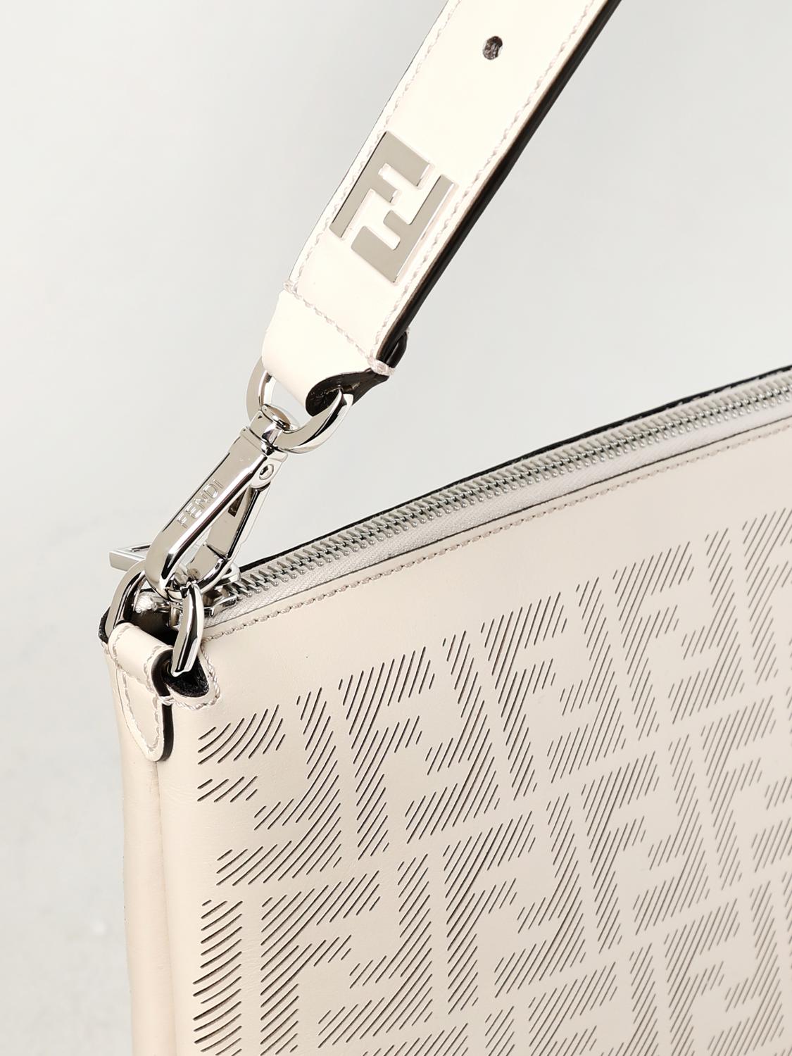 FENDI BORSA: Borsa After Fendi in pelle lavorata, Naturale - Img 4