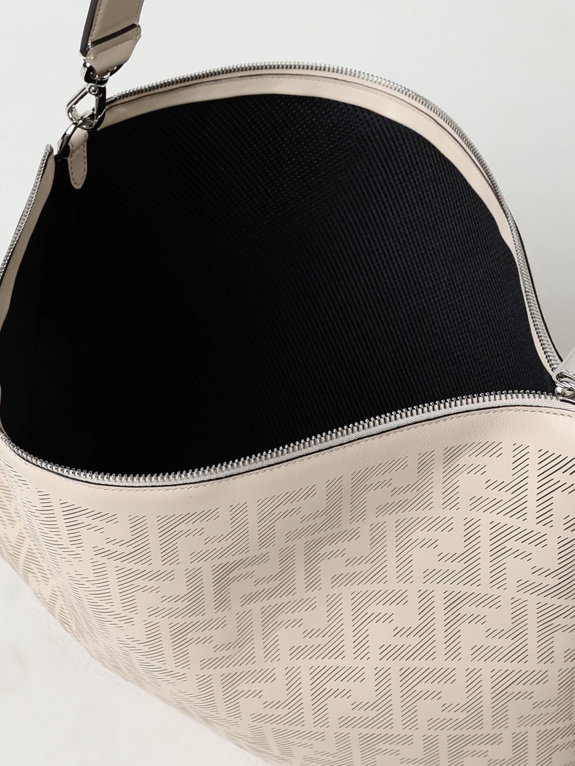 FENDI BORSA: Borsa After Fendi in pelle lavorata, Naturale - Img 5