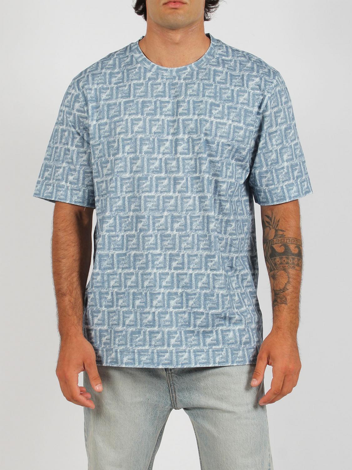 【超美品】FENDI Jeans ストライプ Tシャツ Fendi Tシャツ メンズ - デニム | FY0936AR79 | GIGLIO.COM