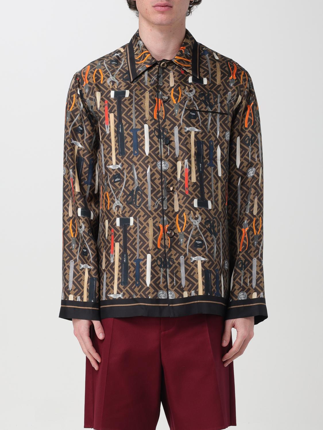 Fendi シャツ メンズ - タバコ | FS1262AR6G | GIGLIO.COM
