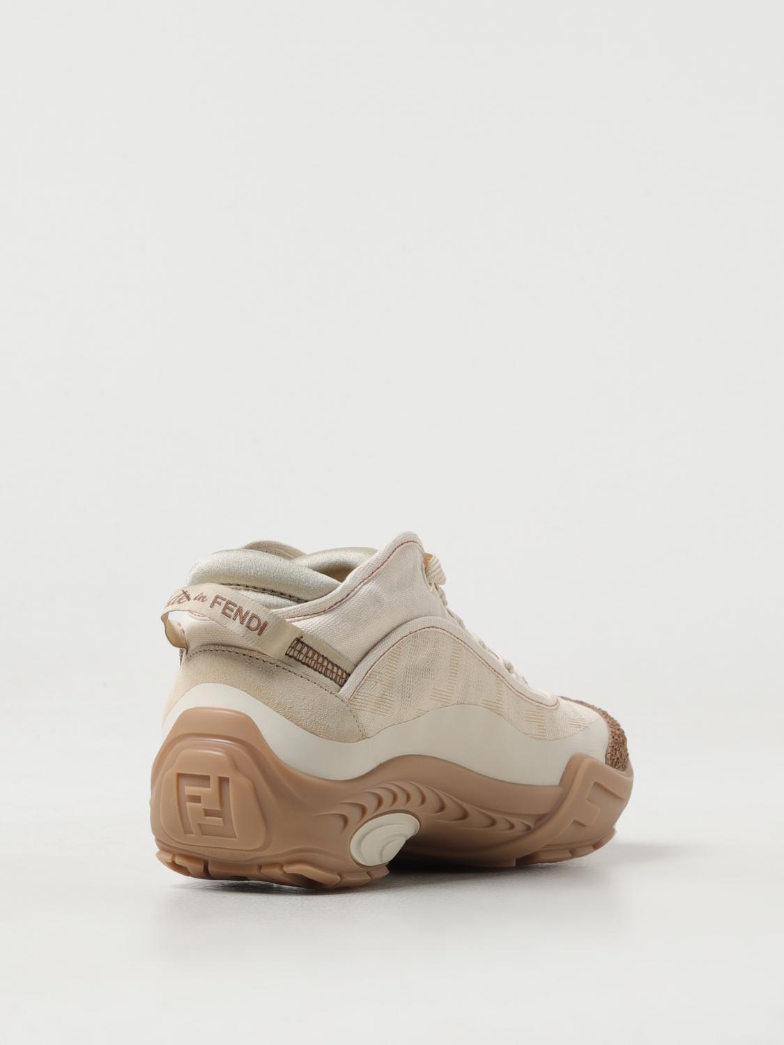 FENDI SNEAKERS: Sneakers Lab Fendi in canvas FF jacquard, Burro - Img 3