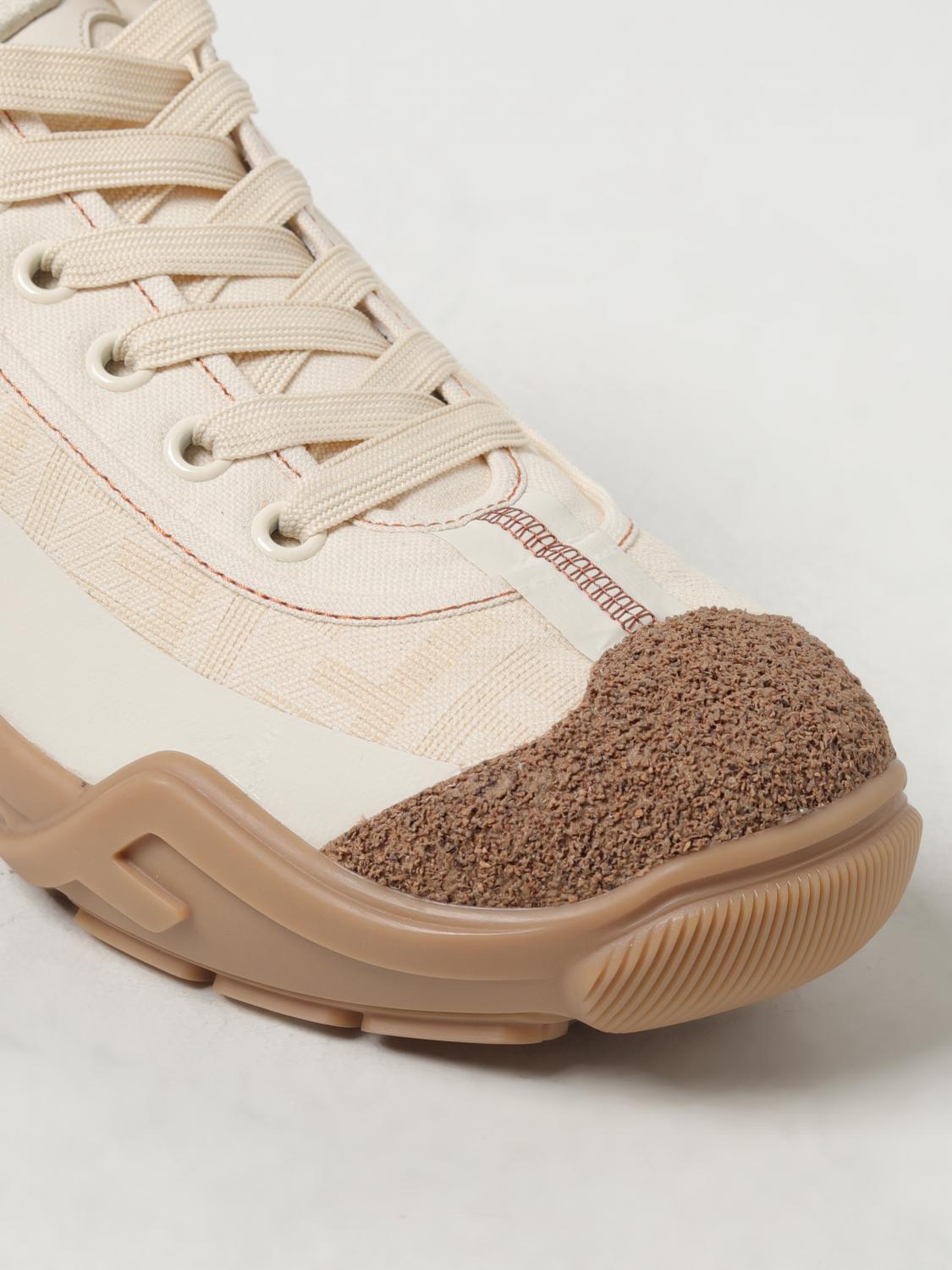 FENDI SNEAKERS: Sneakers Lab Fendi in canvas FF jacquard, Burro - Img 4