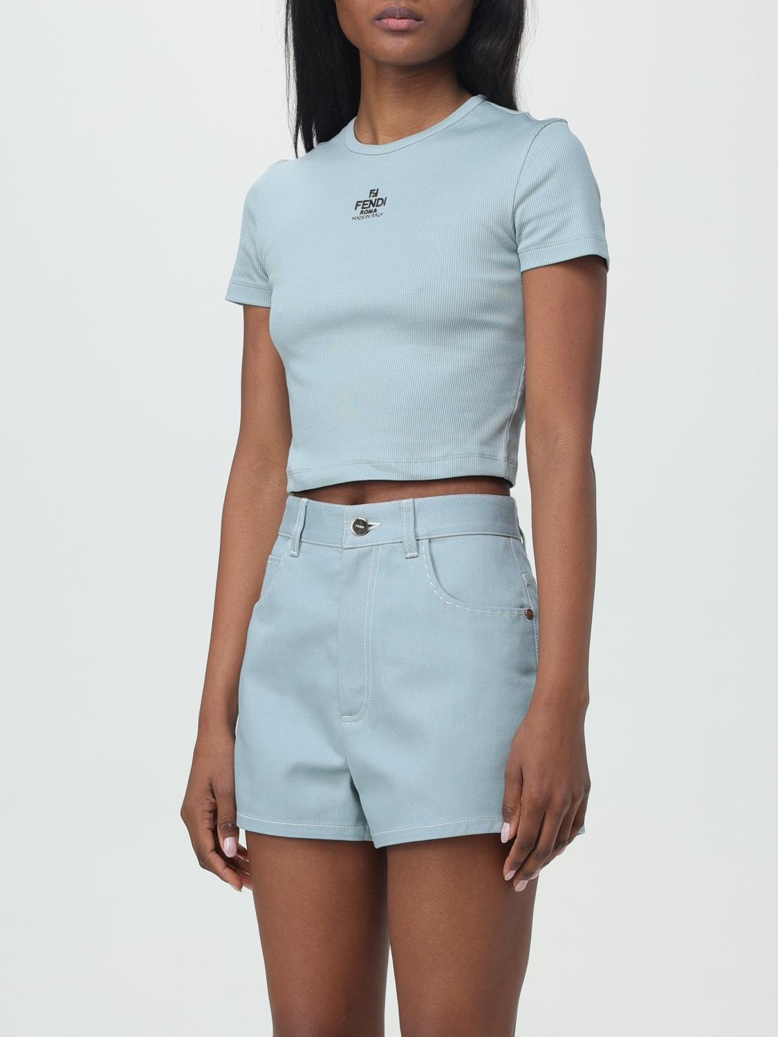 Fendi Tシャツ レディース - スカイブルー | FS8110ANQM | GIGLIO.COM