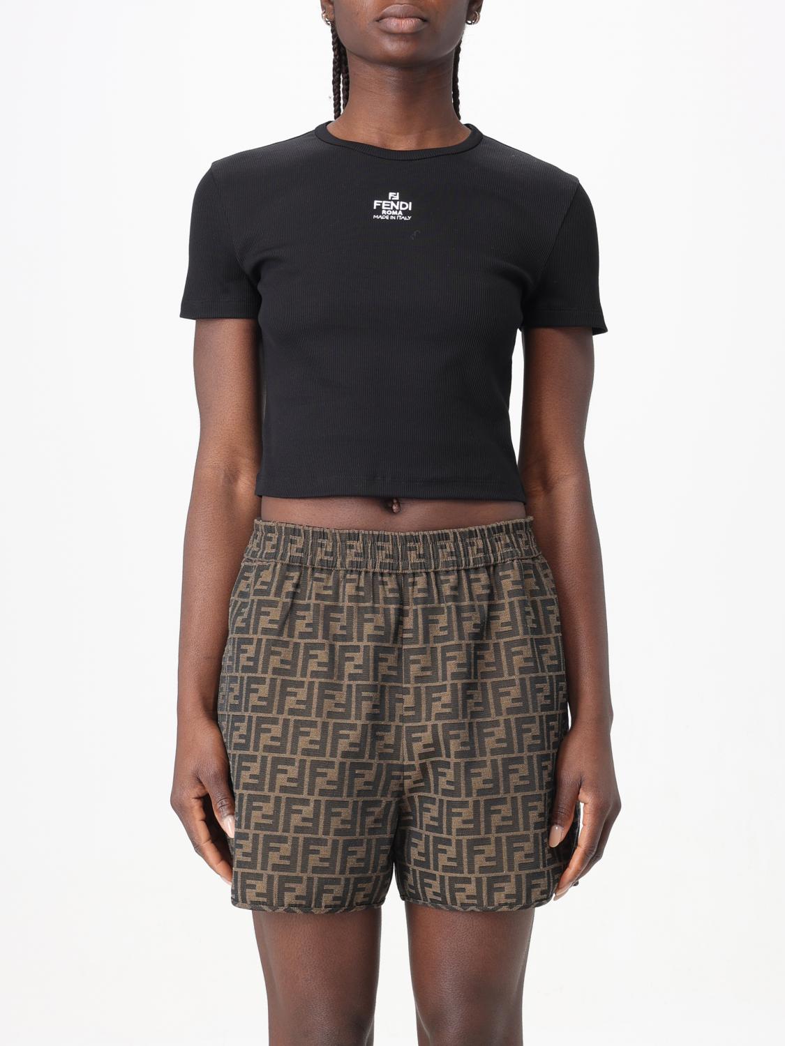 FENDI: T-shirt woman Black Fendi t-shirt FS8110ANQM online at