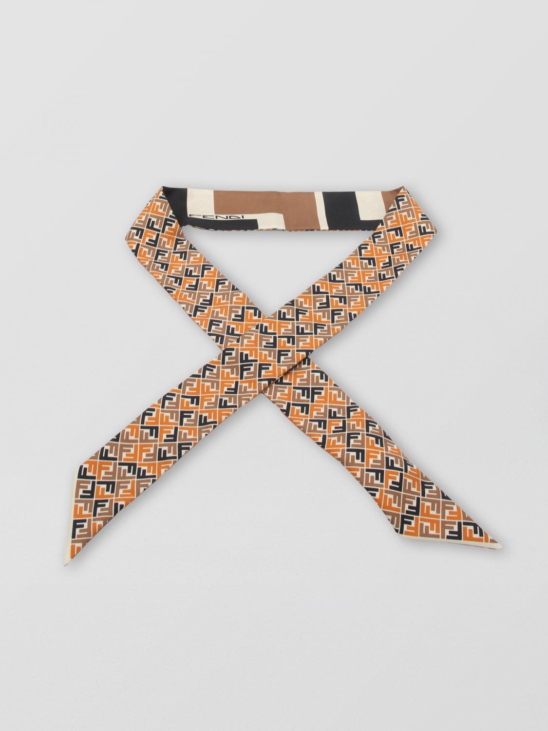 FENDI: Bandeau Wrappy in seta stampa monogram FF all over