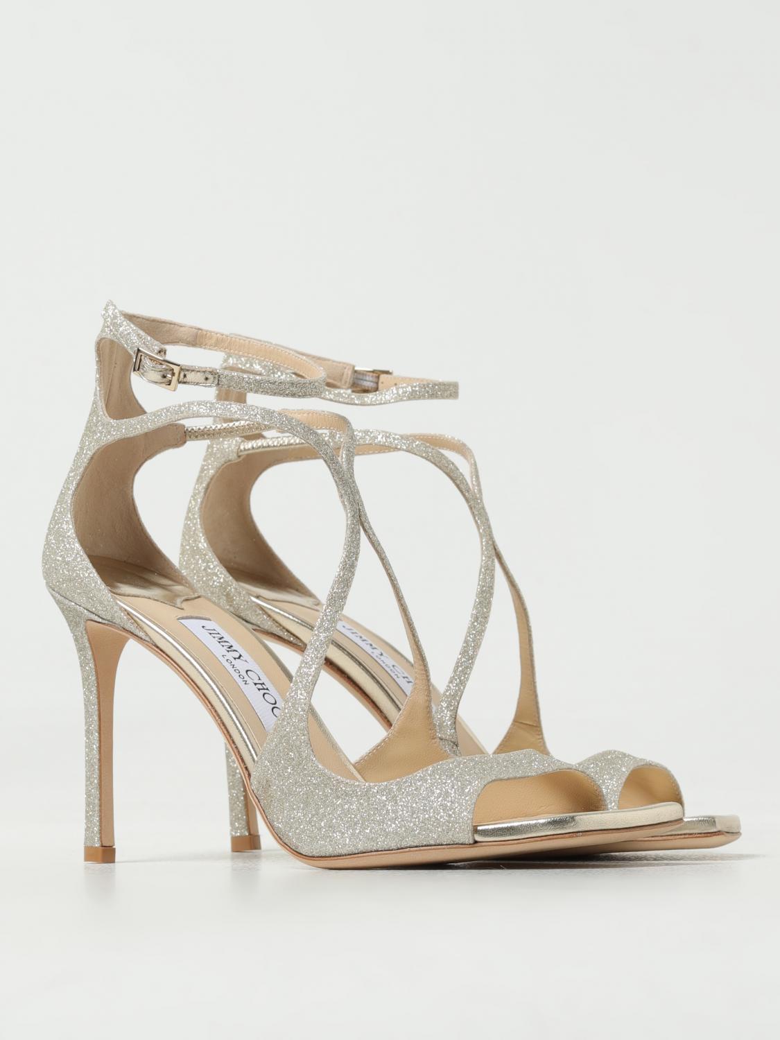 JIMMY CHOO：シューズ レディース - シルバー | GIGLIO.COMオンラインのJimmy Choo ヒールサンダル AZIA 95  DGZ