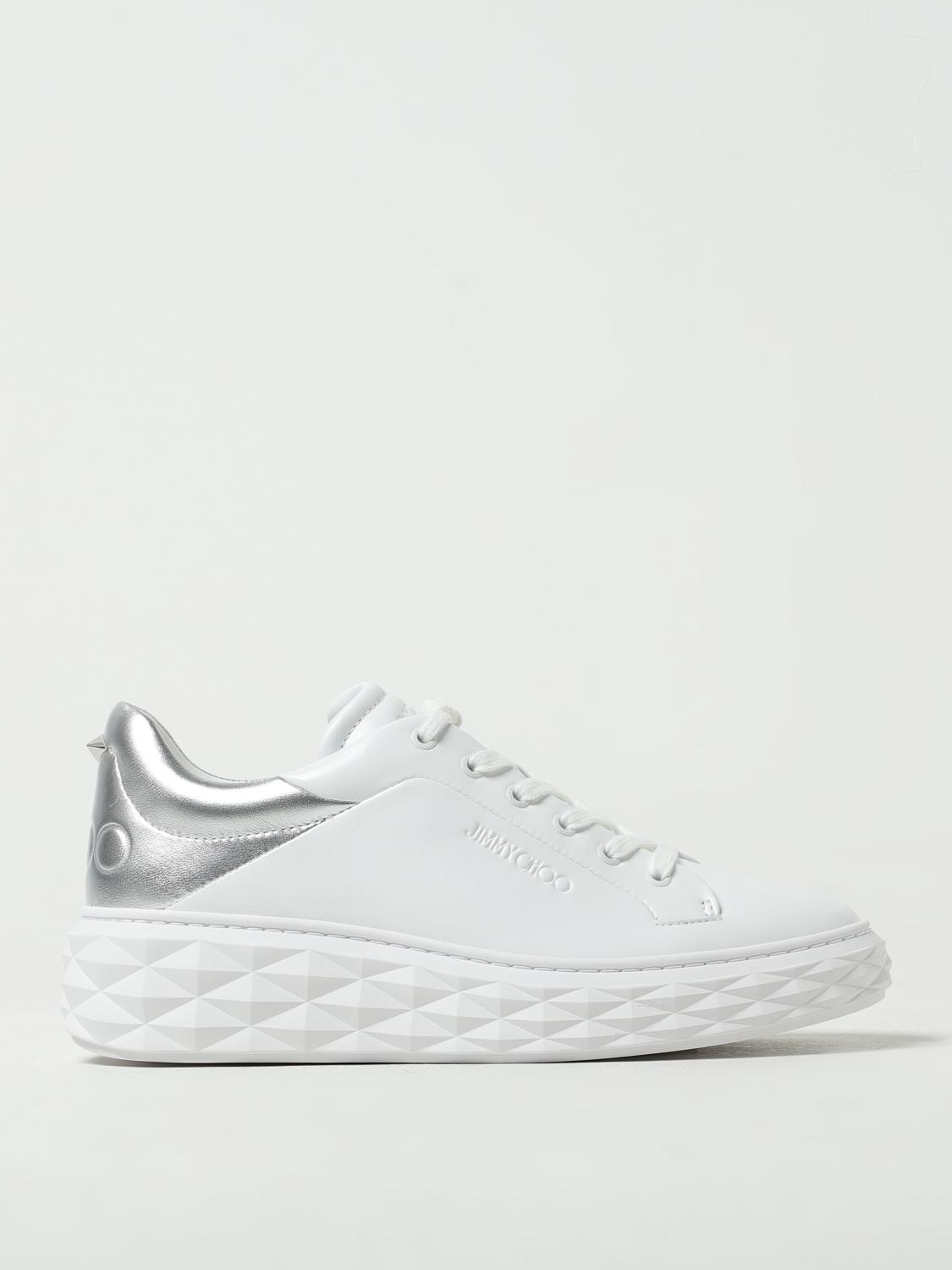 JIMMY CHOO SNEAKERS: Jimmy Choo diamond leather sneakers, White - Img 1
