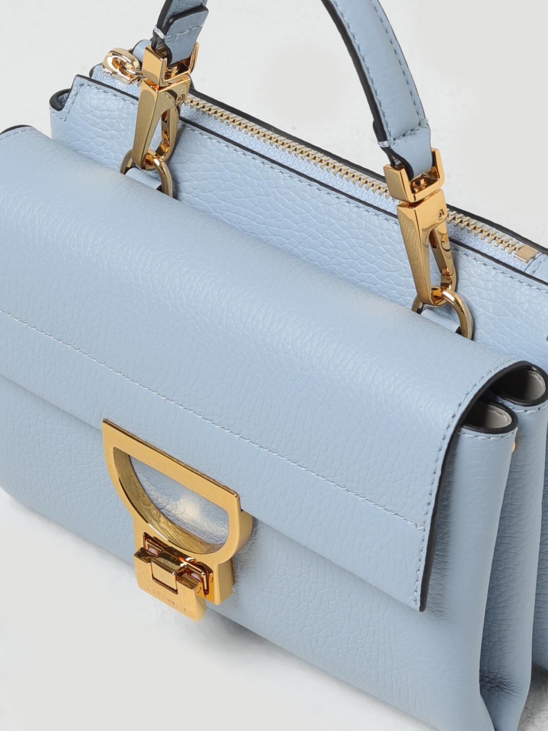 COCCINELLE BORSA MINI: Borsa Arlettis Coccinelle in pelle a grana, Azzurro - Img 3