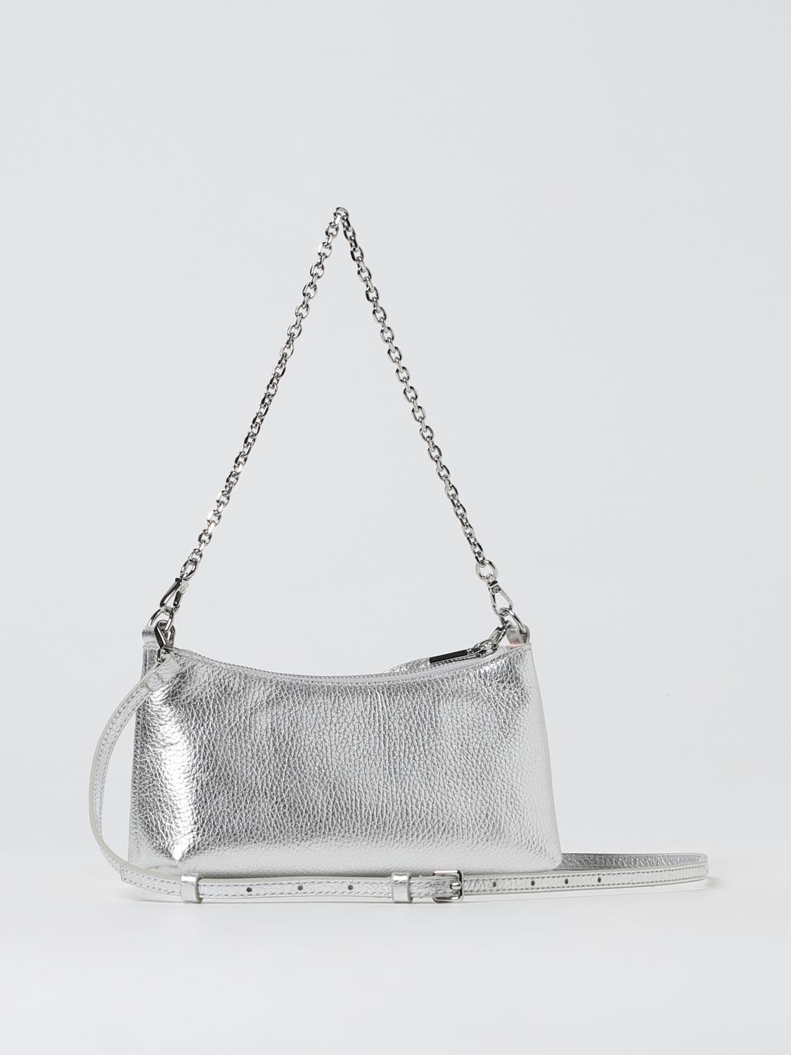 COCCINELLE BORSA MINI: Borsa Aura Coccinelle in pelle martellata , Argento - Img 2