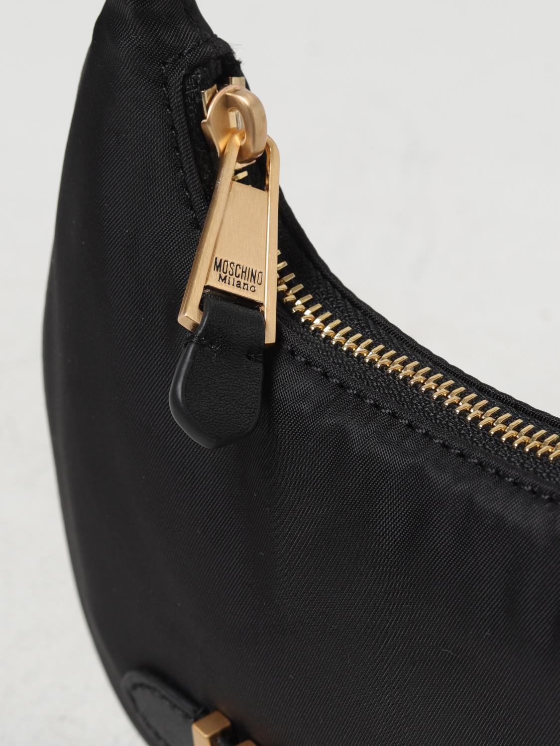 MOSCHINO COUTURE BORSA MINI: Borsa Love Moschino in nylon e pelle , Nero - Img 4