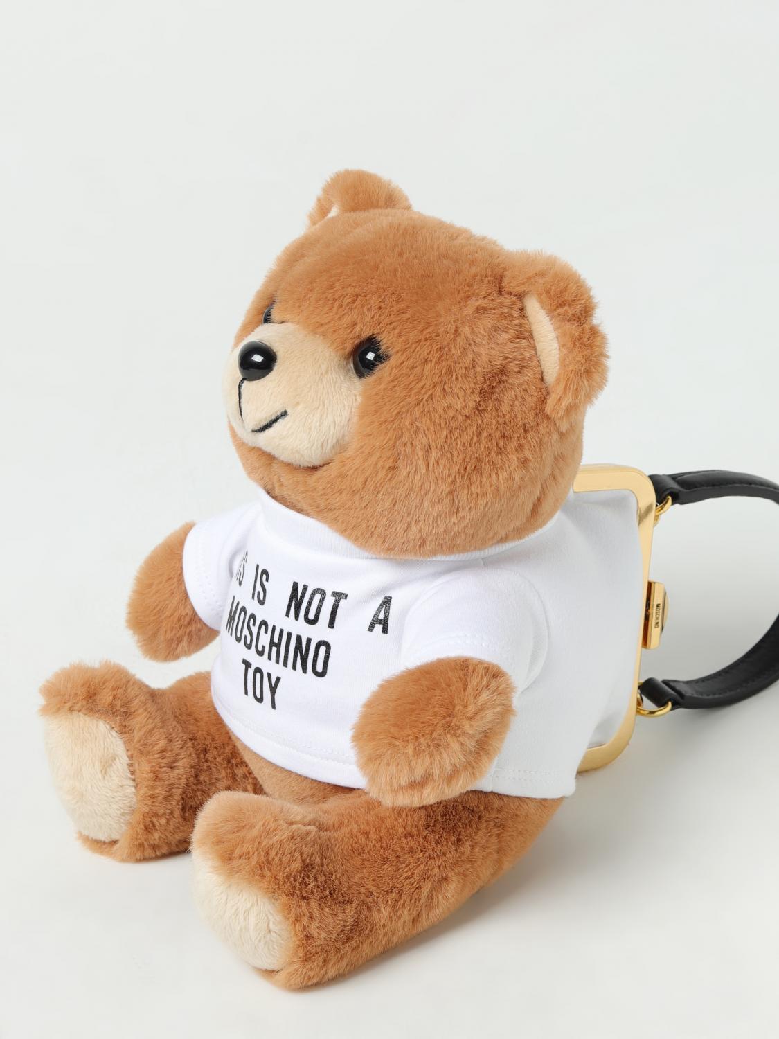 MOSCHINO COUTURE VALIGIA: Borsa Teddy Moschino Couture in pelliccia sintetica e pelle , Fantasia - Img 4