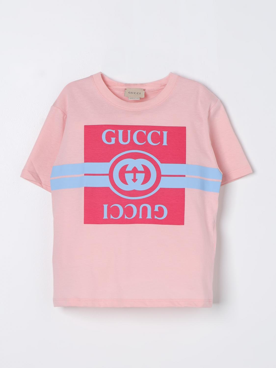 Gucci t-shirt with mirrored print - Pink | 575114XJF6K | GIGLIO.COM