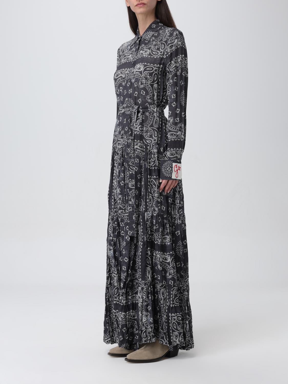 green emerald velvet dress Golden Goose Journey Long Dress Bone White/Black main image 1